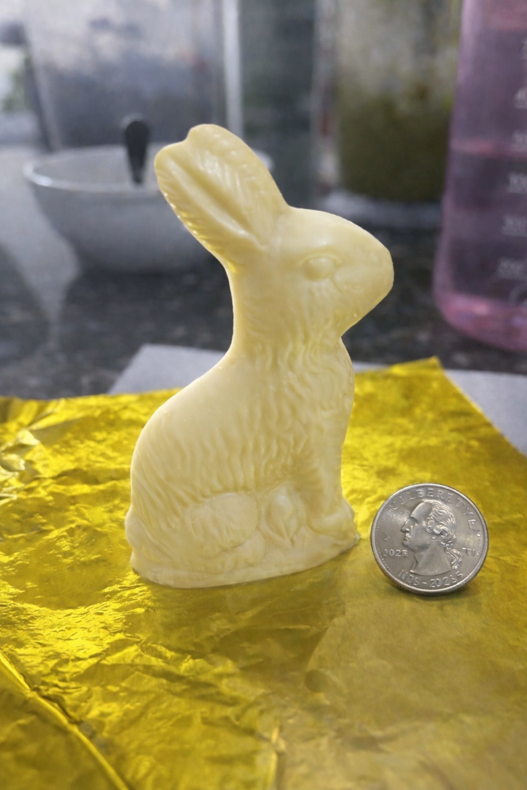 white chocolate easter bunny