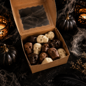 spooky chocolate skulls